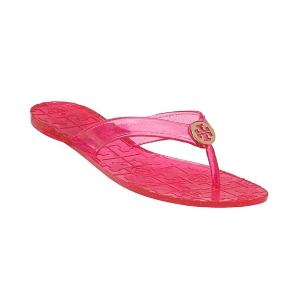 NEW TORY BURCH THORA JELLY THONG FLIP FLOPS sz 8 PINK SANDALS SHOES FLATS